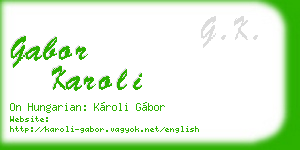 gabor karoli business card